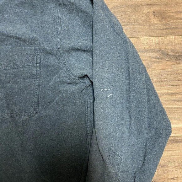 Woolrich Flannel Shirt Mens L Blue Heavyweight Cotton Long Sleeve Vintage - Picture 4 of 4